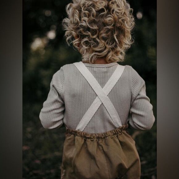 The Simple Folk Boys Girls Unisex 6-7 Years The Workman Overalls Camel Beige - Picture 15 of 16